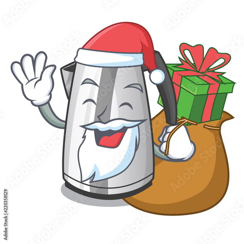 Santa with gift mascot cartoon household kitchen electric kettle