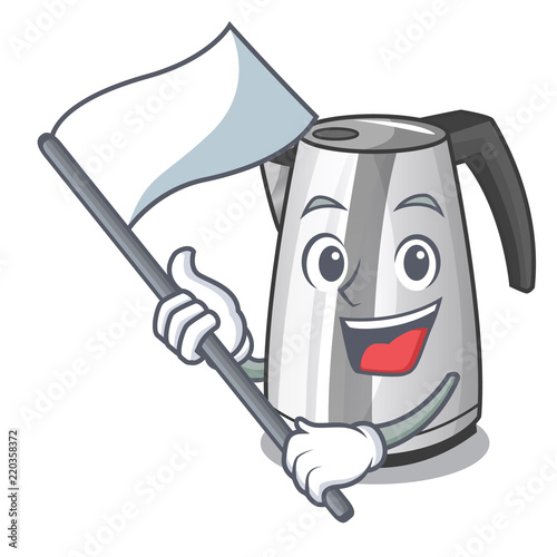 With flag mascot cartoon household kitchen electric kettle