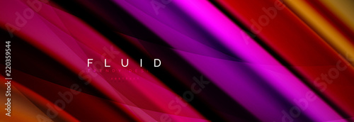 Wave fluid flowing colors motion effect, holographic abstract background. Vector illustration