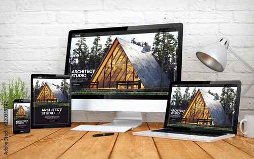 architect website responsive design screen multidevices photo