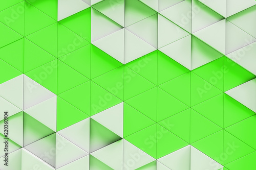 Abstract white triangle pattern over green