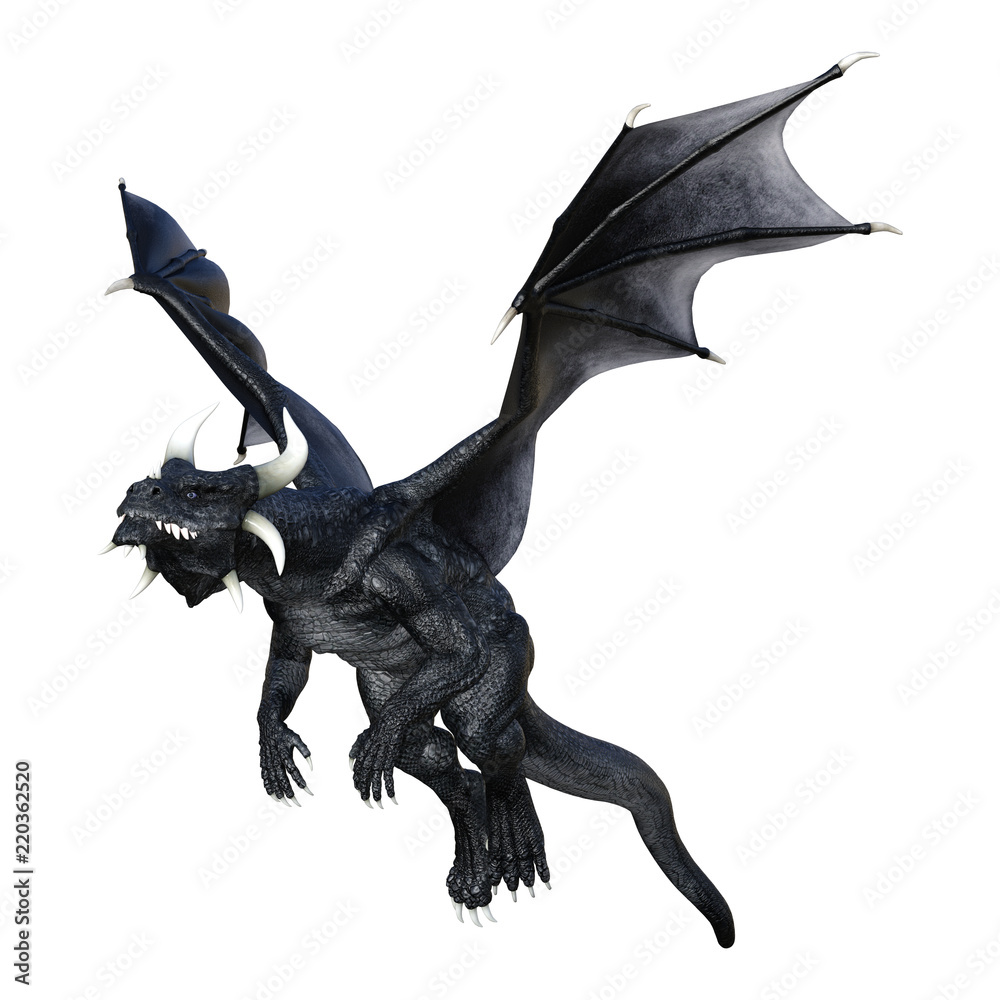 Fototapeta premium 3D Fantasy Fantasy Dragon na białym tle