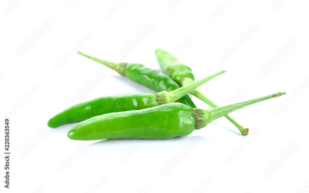 green chili pepper isolated on a white background green chili pepper isolated on a white background