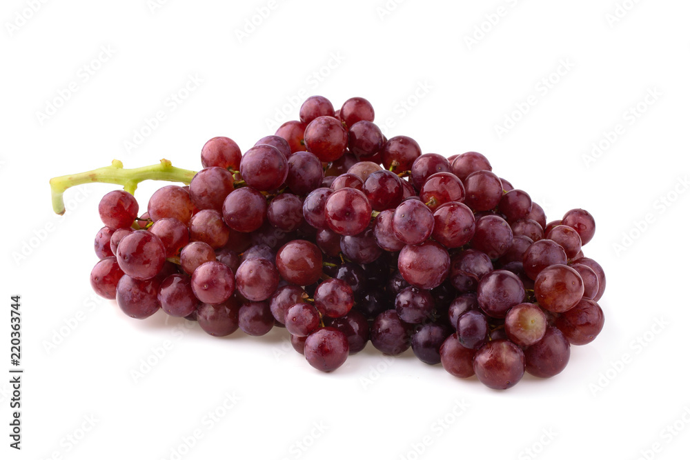 Fototapeta premium Red grapes isolated on over white background