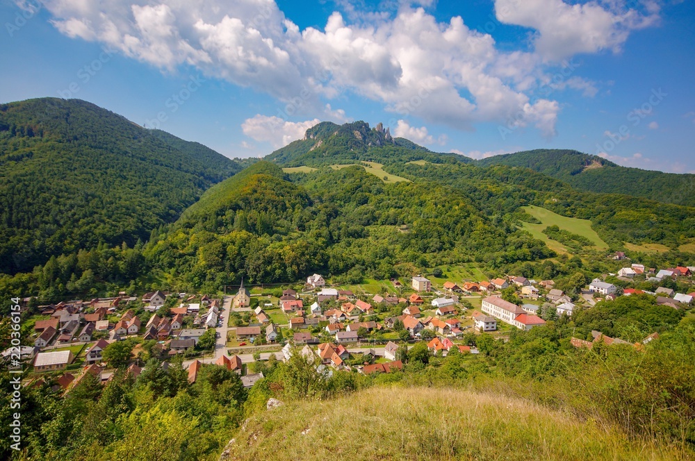Cerveny Kamen villange and Vrsatec mountains