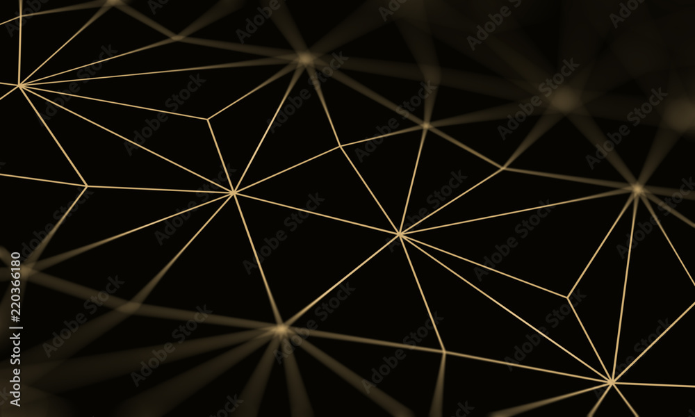 Gold black background with luxury geometric pattern.