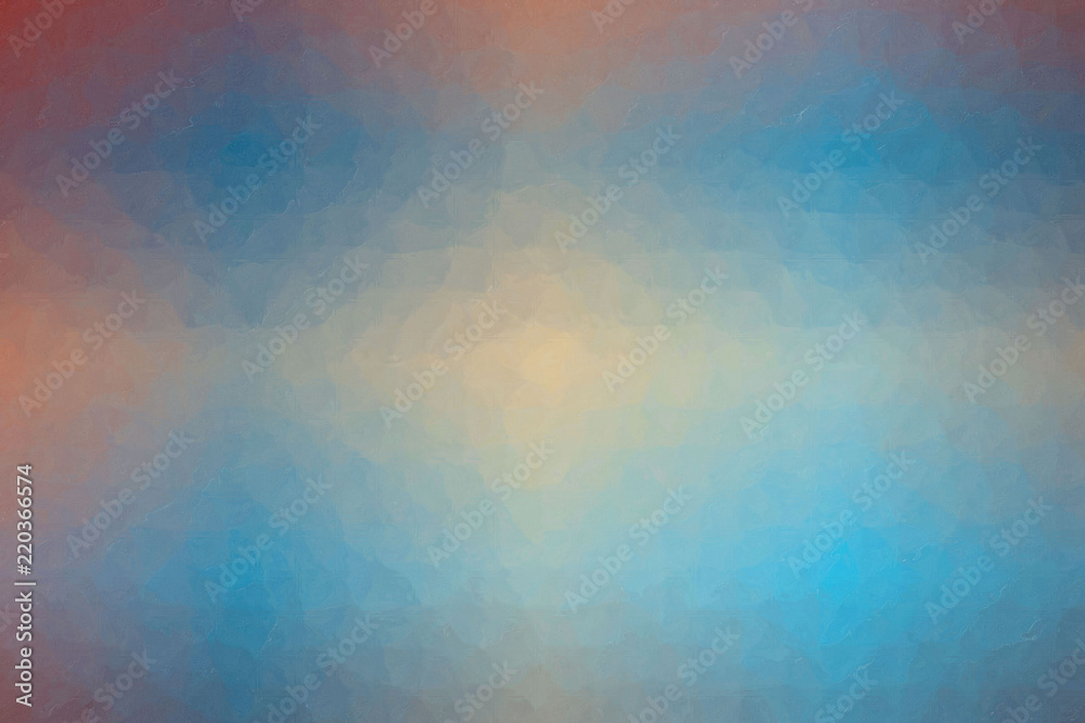 blue, red and vanilla  Pastel Mosaic through glass bricks background illustration.