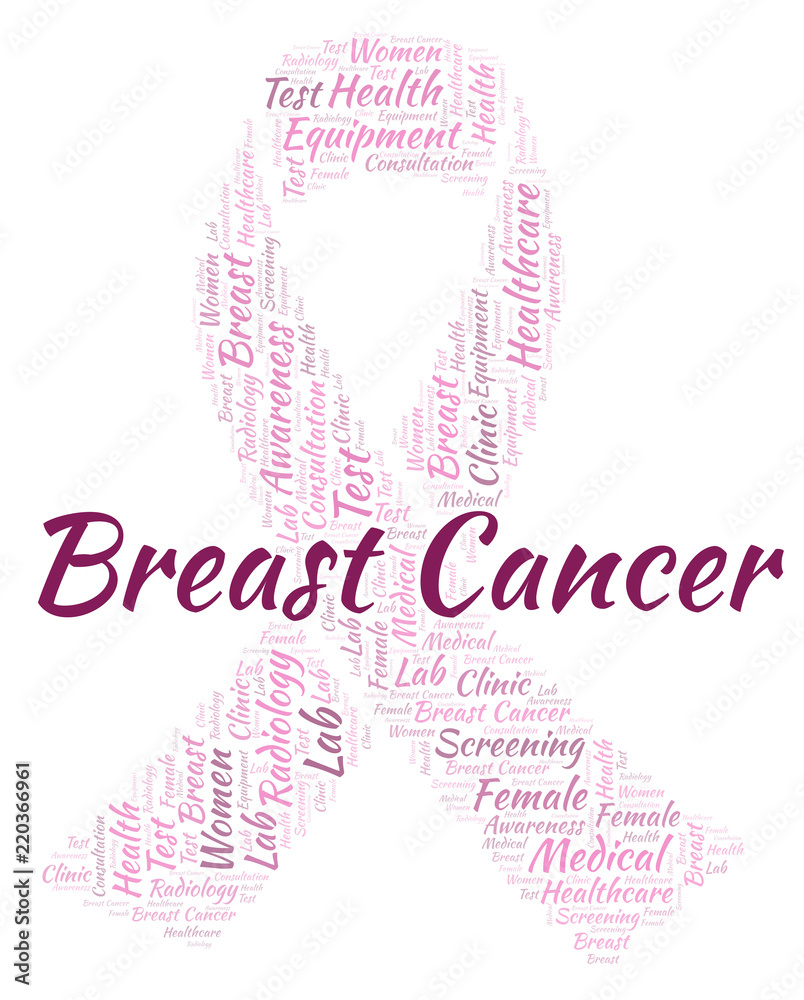 Breast cancer ribbon word cloud. Breast cancer ribbon word cloud.