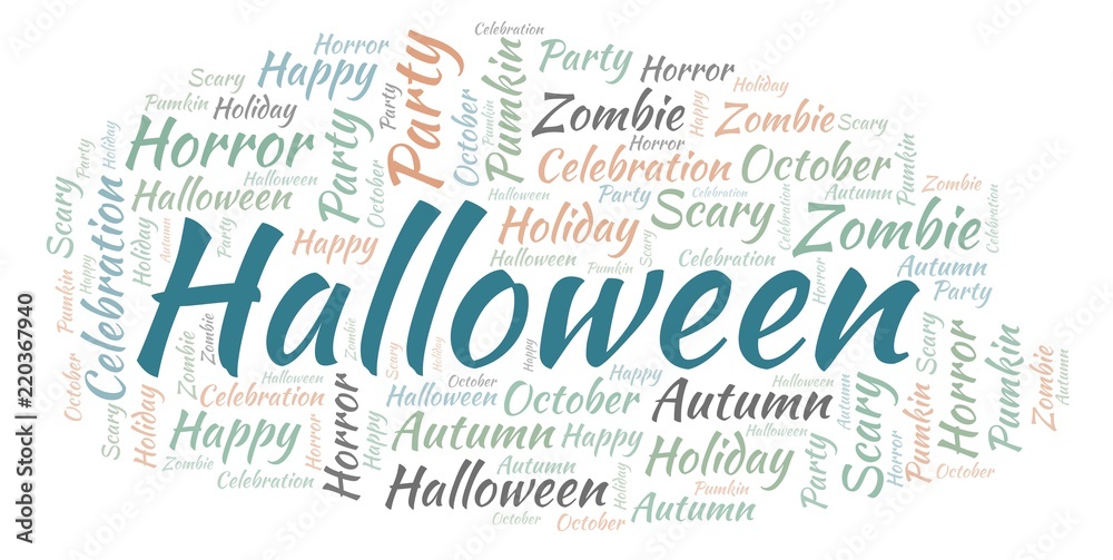Fototapeta premium Halloween word cloud.