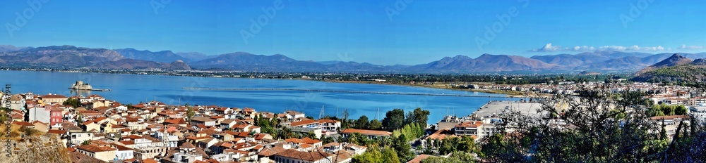 Greece,Nafplion-panoramic view from fortress Akronafplia