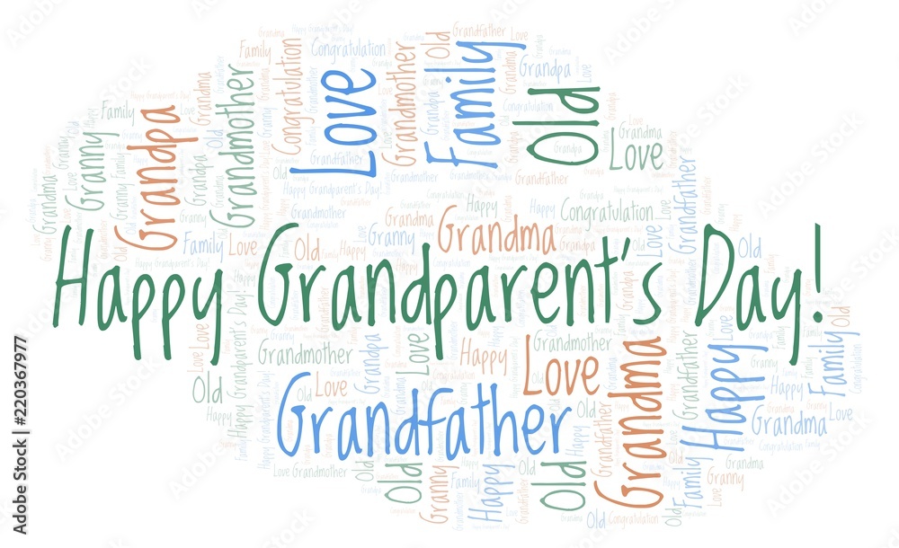 Fototapeta premium Happy Grandparent's Day! word cloud.