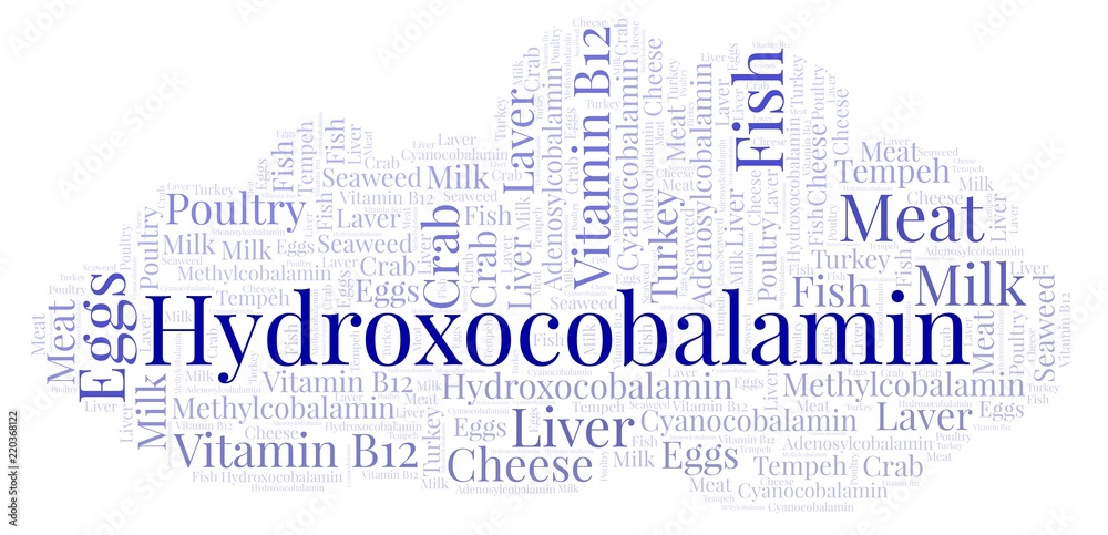 Obraz premium Hydroxocobalamin word cloud.