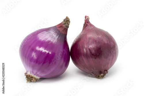 Image of fresh red onion(Cebolla Morada) isolated on white background,. Vegetables. Spices. Food.