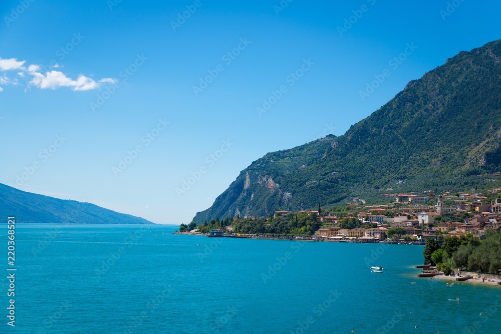 Beauty summer view on Limone sul Garda and Garda Lake