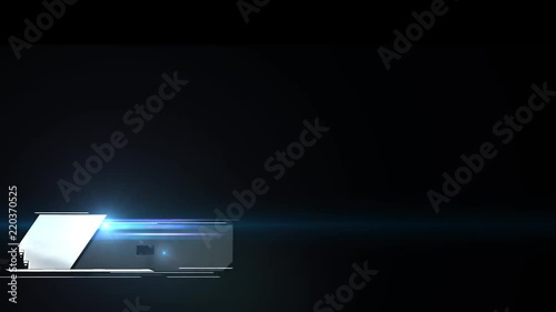Lower third 3d animation in a mechanic style. Name call on the left. Green screen.
