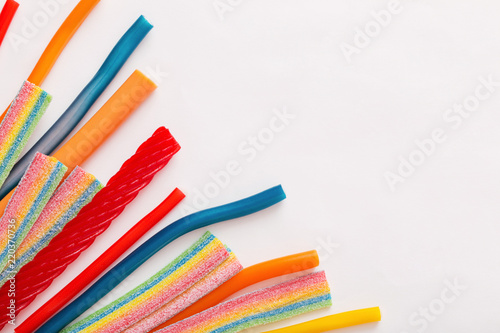 Obraz na plátně Long chewy jelly sweet candies
