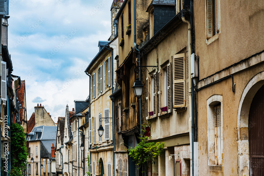 Street view of downtown in Bourges, France