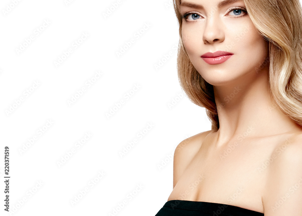 Obraz premium Amazing Woman Blond. Beautiful Girl studio face portrait.