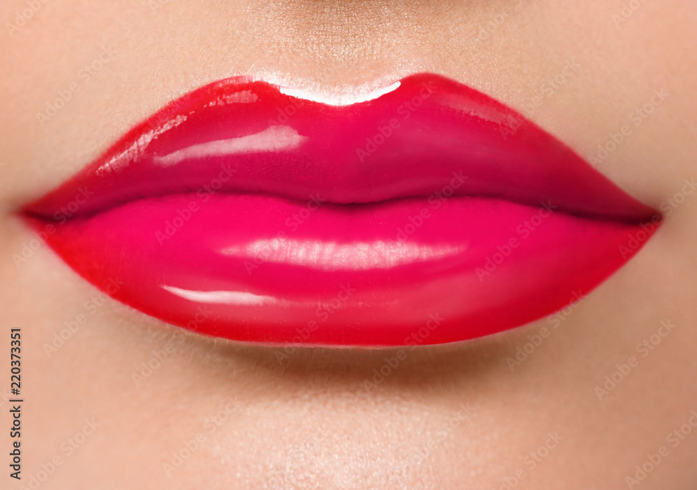 Obraz premium Woman lips mouth red pink lip 