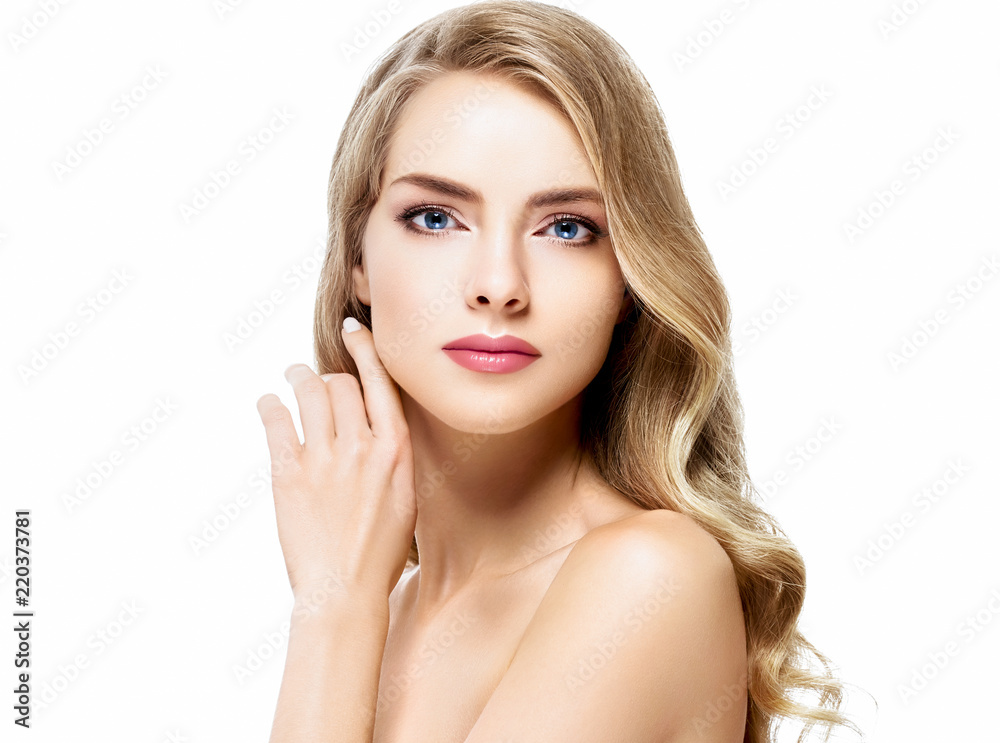 Beautiful blonde hair woman luxury beauty face makeup Beautiful blonde hair woman luxury beauty face makeup