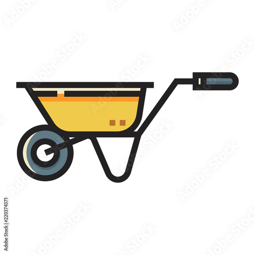 Wheelbarrow LineColor illustration