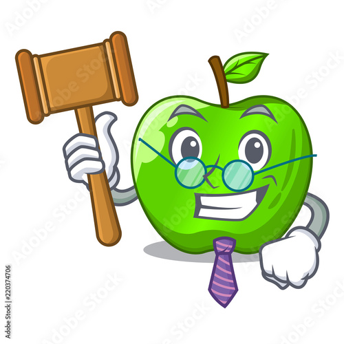 Judge green smith apple isolated on cartoon