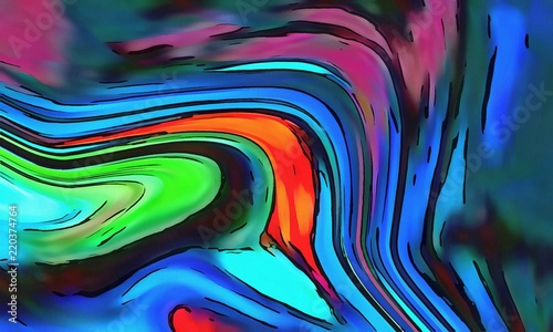 Abstract swirl background. Liquid paint texture in expressionism style. Marble creative backdrop. Graphic fantasy modern fluid painting. Vortex elements. Surreal style psychedelic drawing.