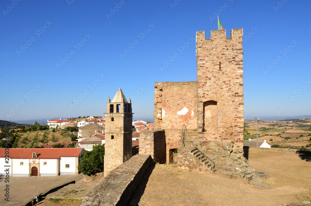 Tower and the Misericordia church, Mogadouro, Tras os Montes, Portugal