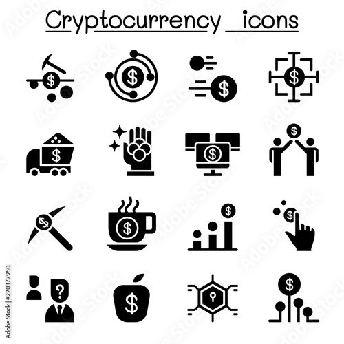 Cryptocurrency icon set