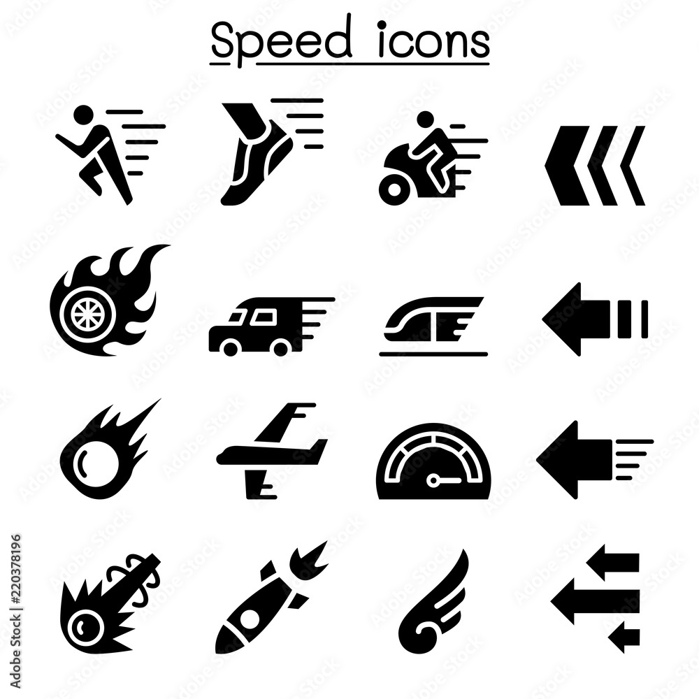 Speed icon set