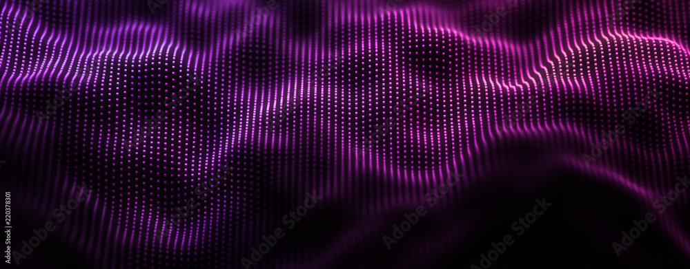 Music abstract background. Equalizer for music, showing sound waves with musical waves, background equalizer. 3d rendering.