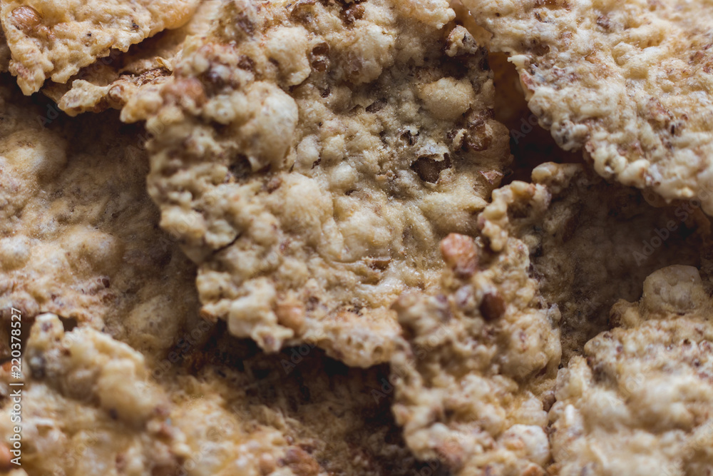 Textured cereals background close up Textured cereals background close up