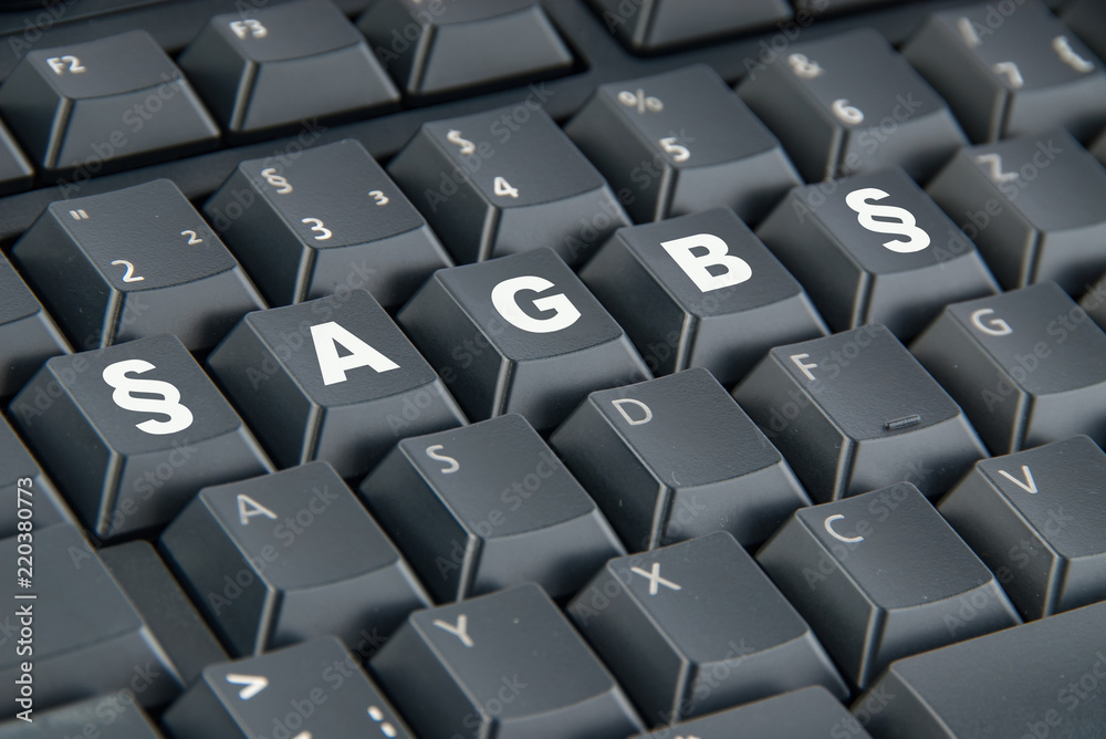 Computertastatur mit Schriftzug AGB Computertastatur mit Schriftzug AGB