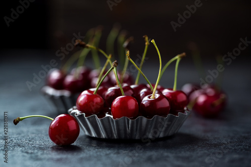 cherry in a chocolate tart.