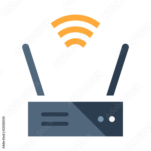 Wireless router flat illustration