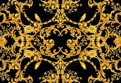 Golden baroque decorative composition
 photo