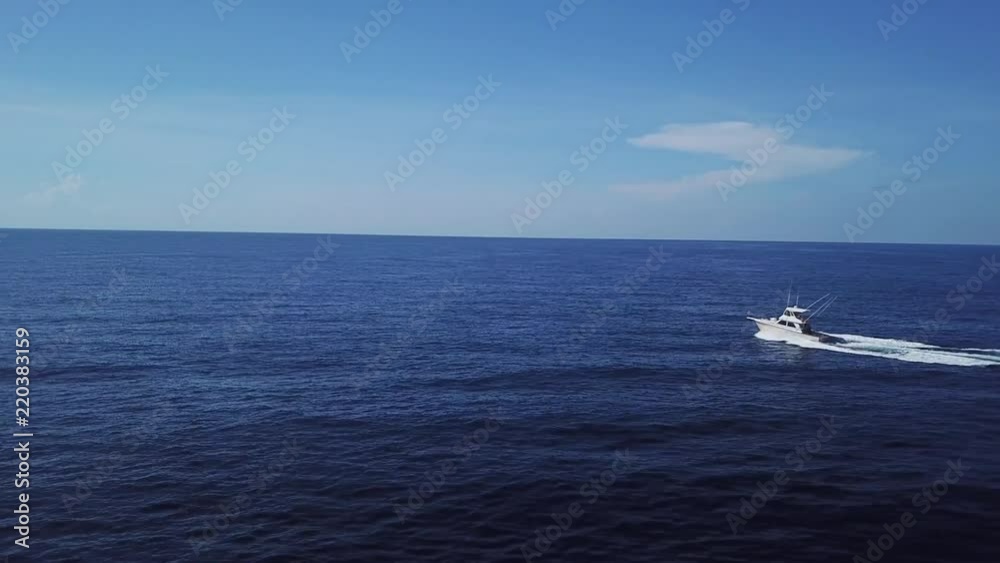 AERIAL: Sideview Drone boat tracking AERIAL: Sideview Drone boat tracking