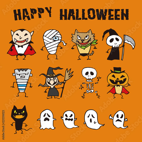 ハロウィンのキャラクターイラスト