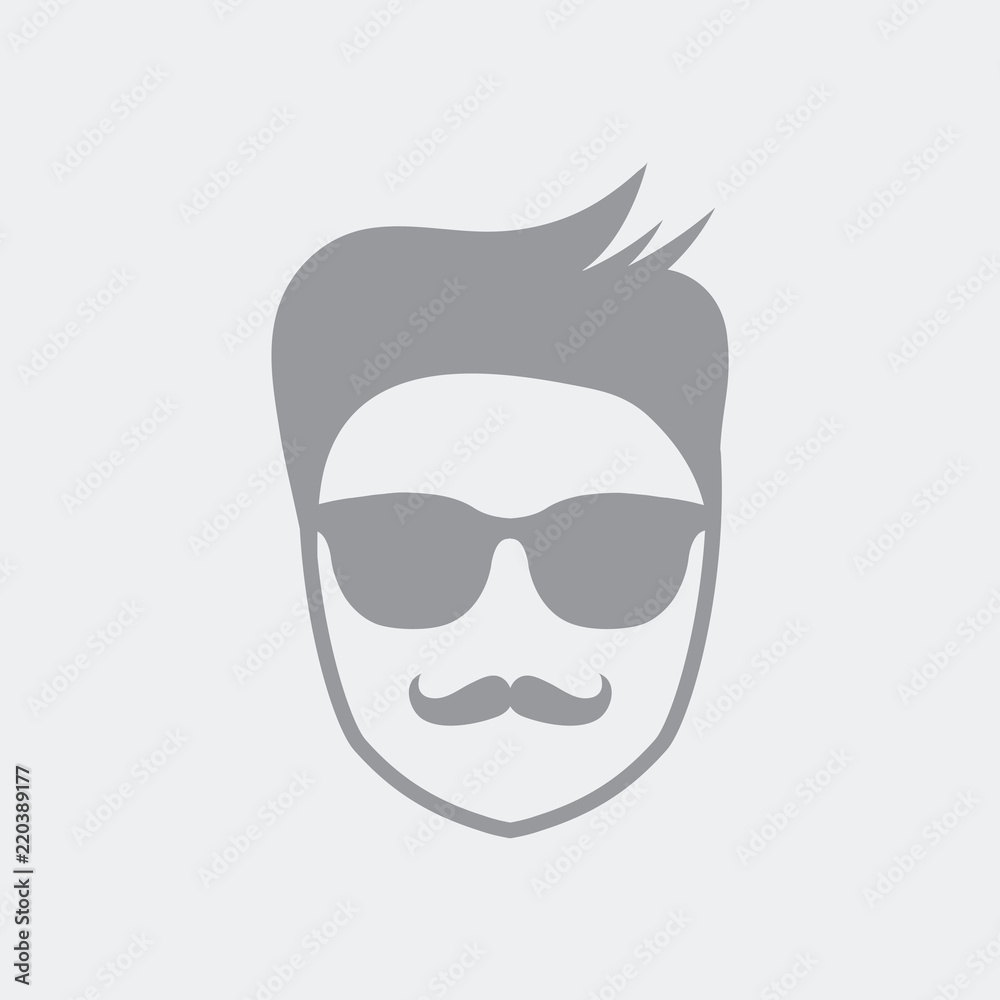 Young portrait face icon Young portrait face icon