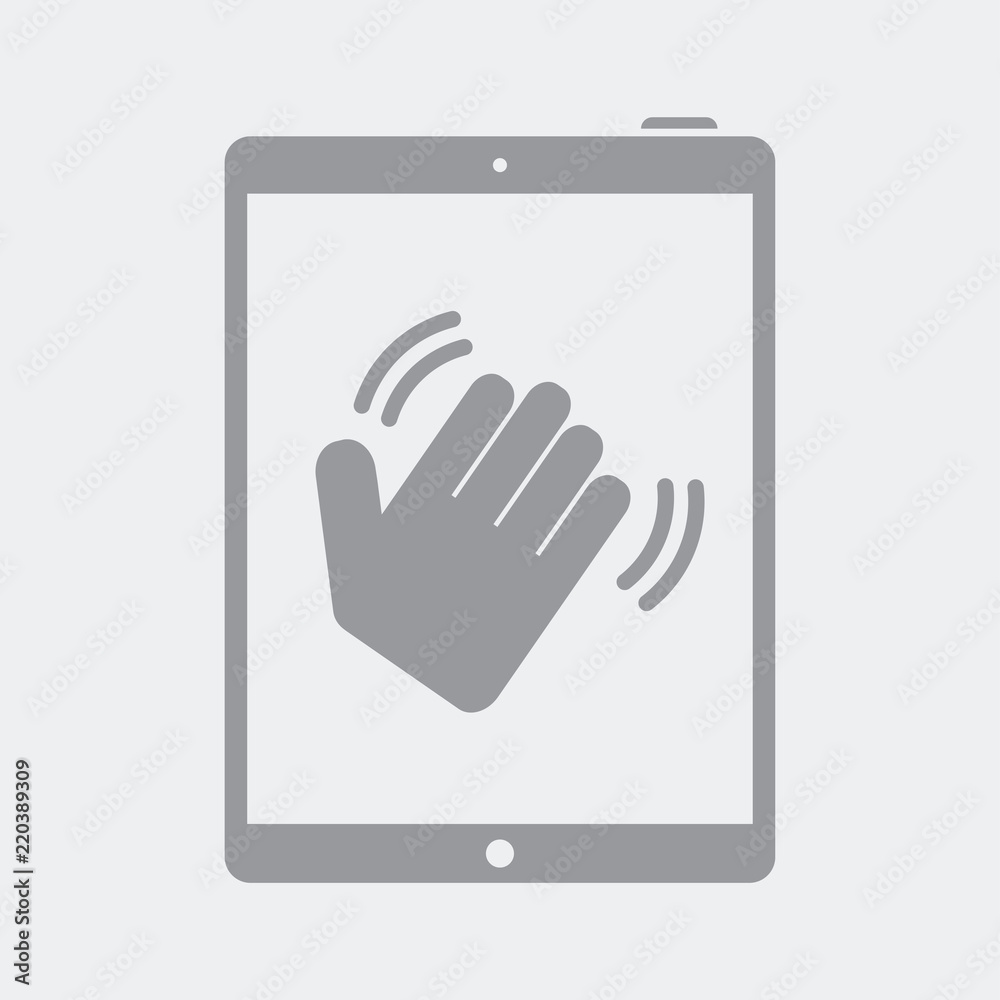 Tablet and hello hand gesture Tablet and hello hand gesture