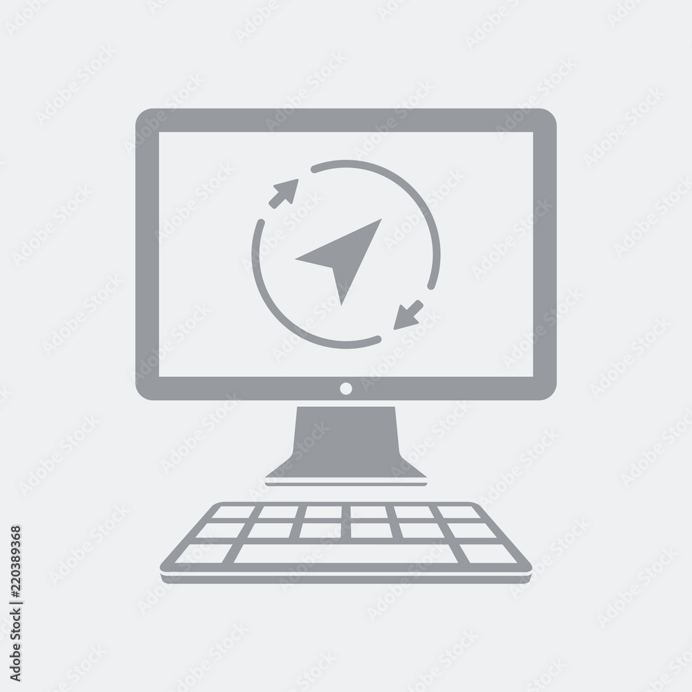 Navigator pin on desktop computer Navigator pin on desktop computer