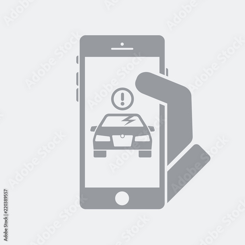 Smartphone alert for car glass crash