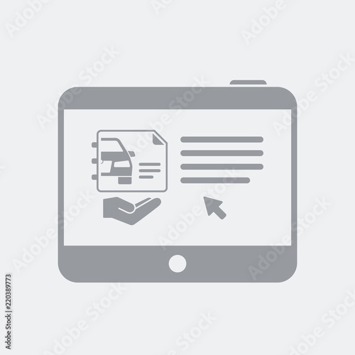 Online car document on tablet