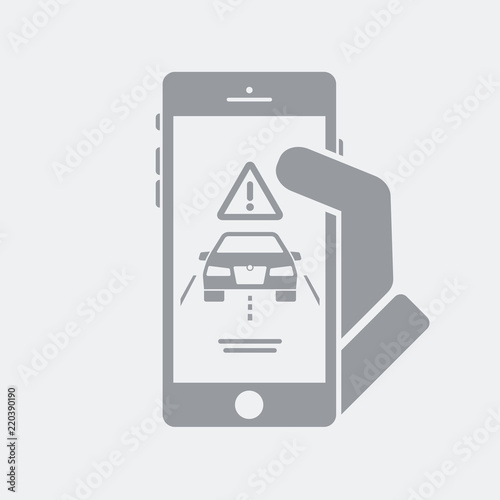 Road alert on smartphone