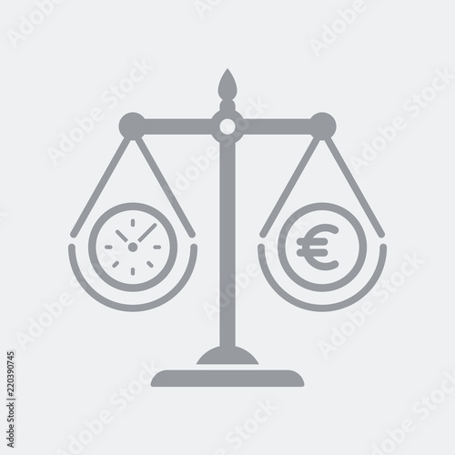 Scales compare time spent and euro