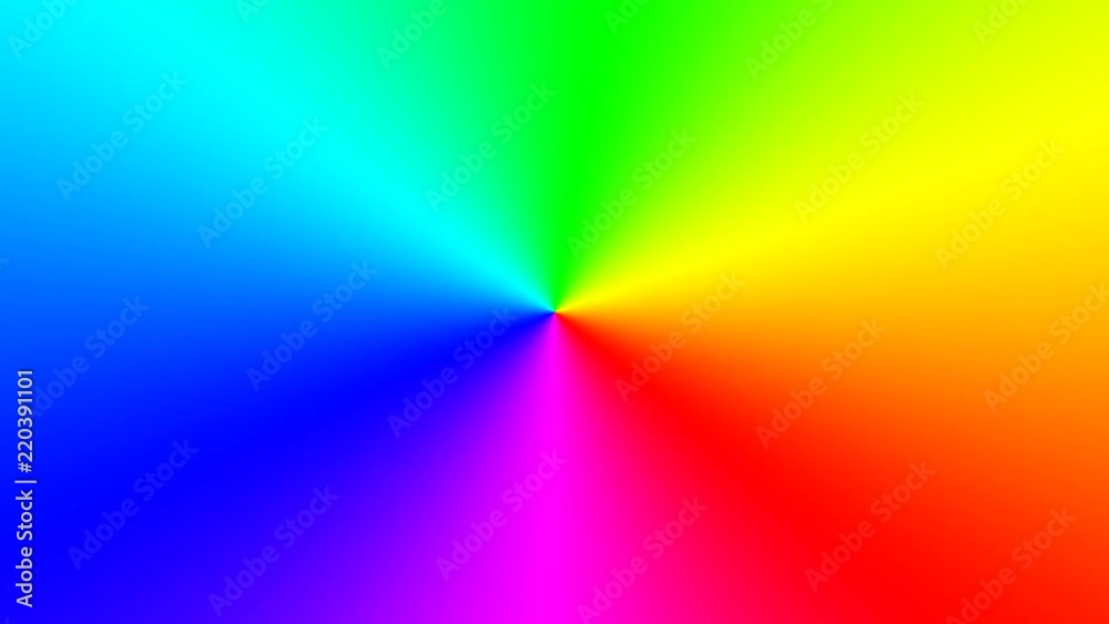 Colorful rainbow gradient in multiple colors rotating and spinning