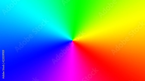 Colorful rainbow gradient in multiple colors rotating and spinning