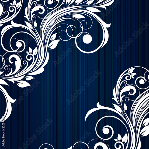 Elegant floral background with patterns, curls in antique style. Element for design, printing, decor, scrapbooking, creativity, postcard, flyer, brochure.