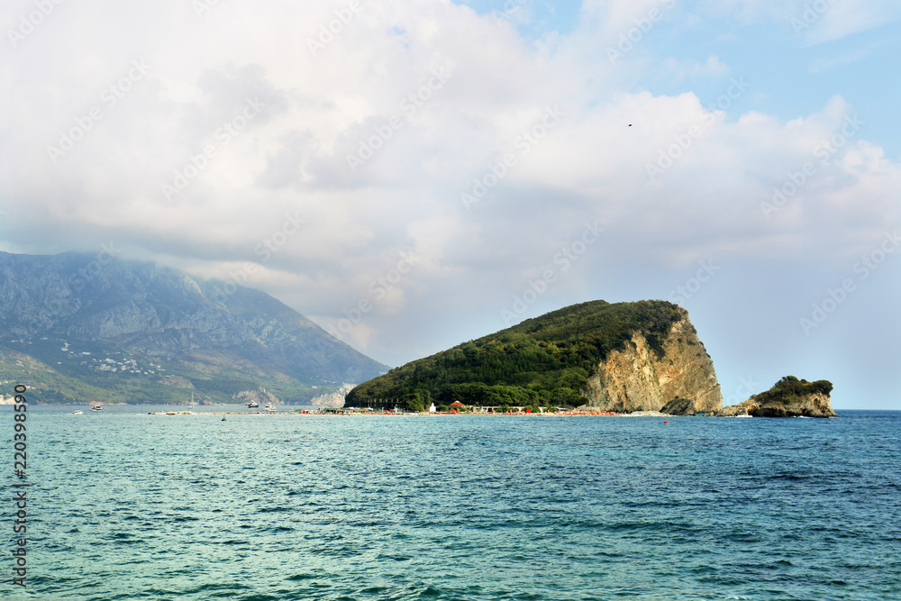 Landscape from the old town of Budva. Montenegro, 2018.