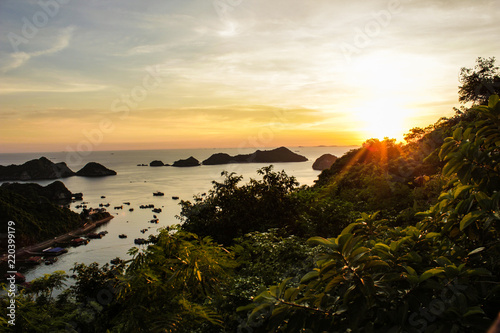 sunset over vietnam bay